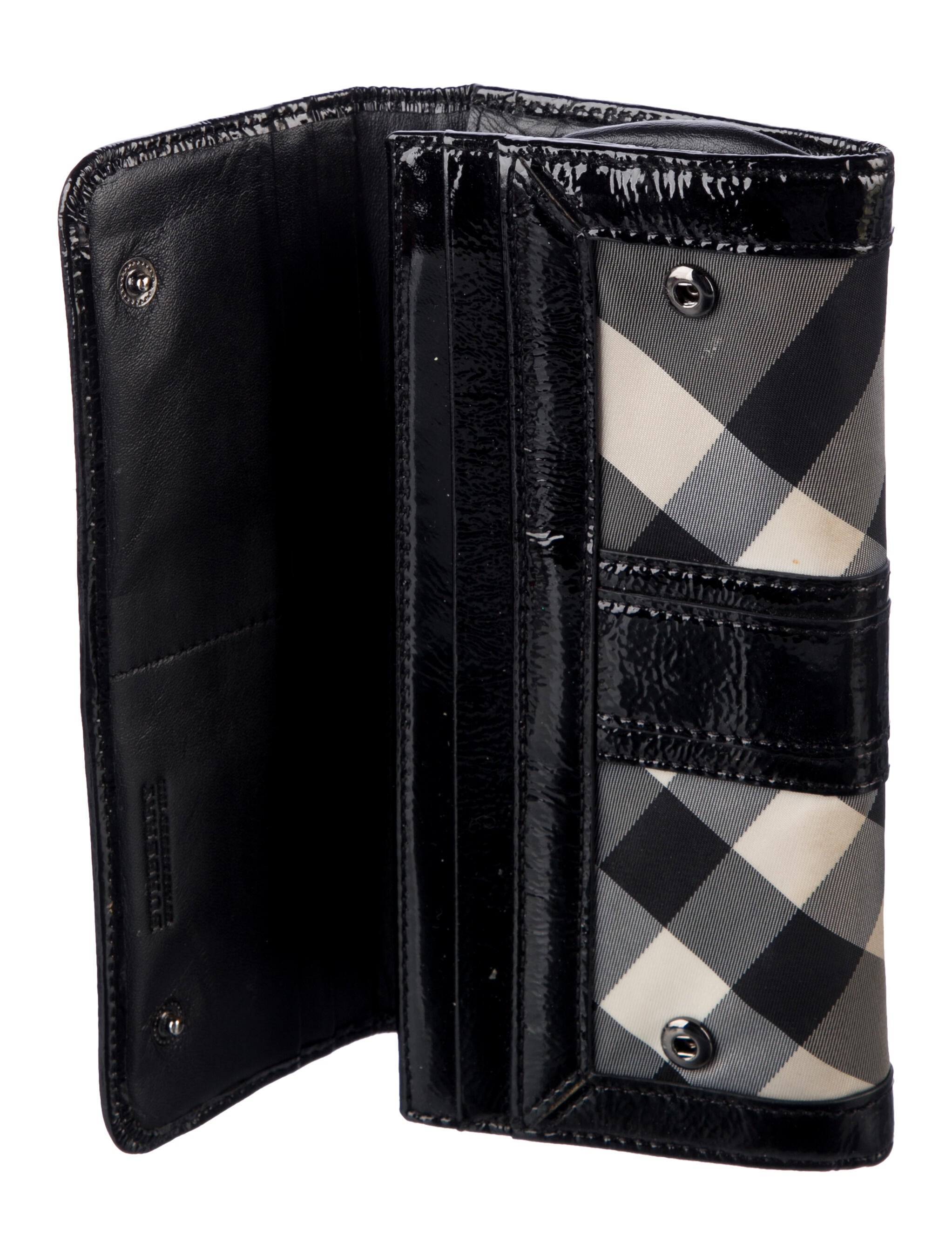 Burberry Nova Check Pattern Nylon Continental Wallet